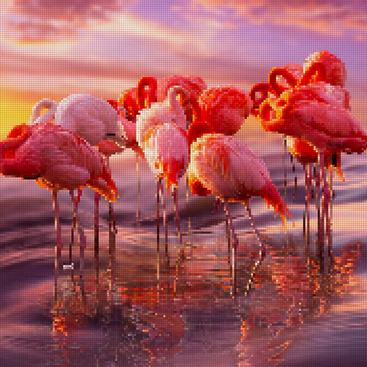  YLOLUL 10 Pcs Flamingo Diamond Painting Coasters Kits