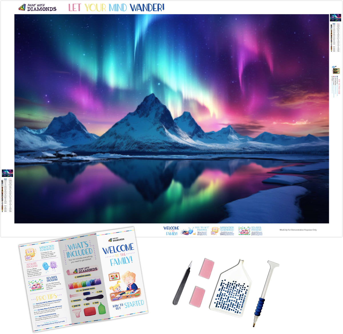 Arctic Symphony Northern Lights Diamond Painting Kit Paint With Paint