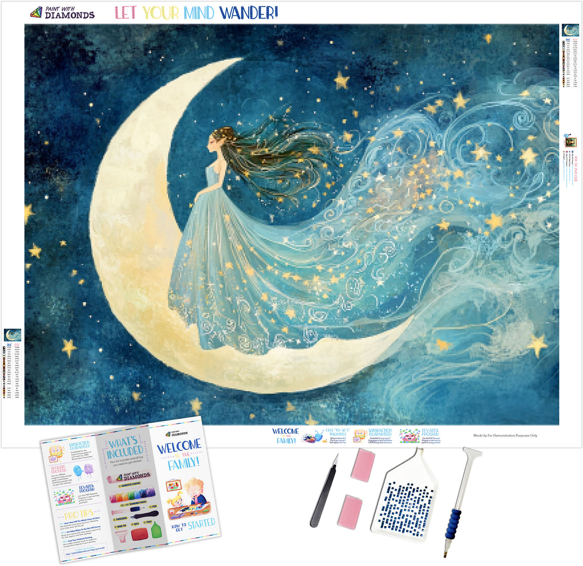 Celestial Moon Goddess Official Diamond Painting Kit | Diamond Art