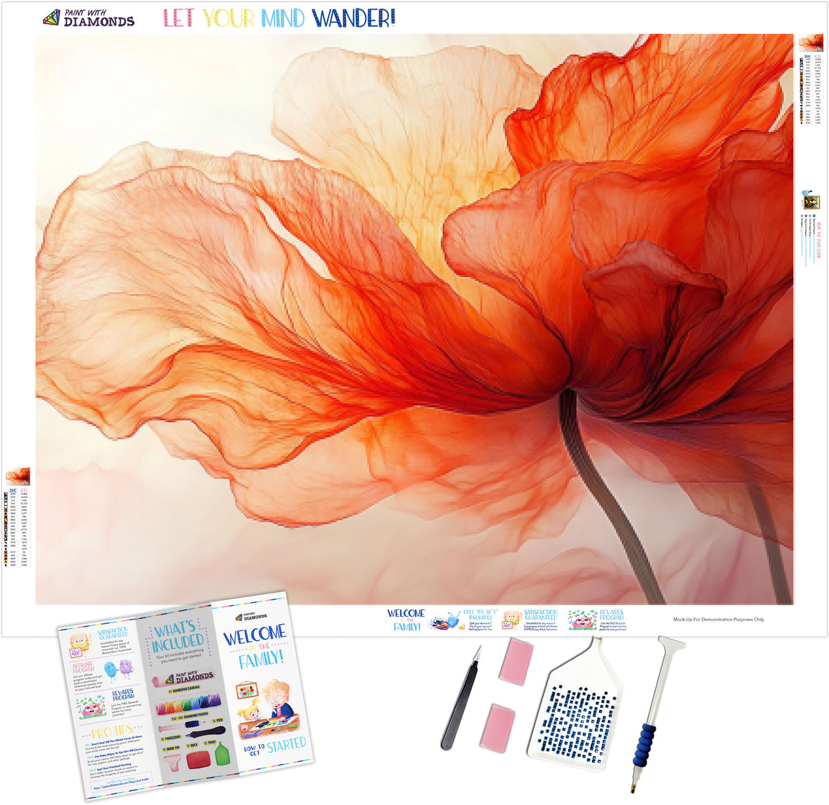 Delicate Poppy’s Whisper Official Diamond Painting Kit | Diamond Art ...