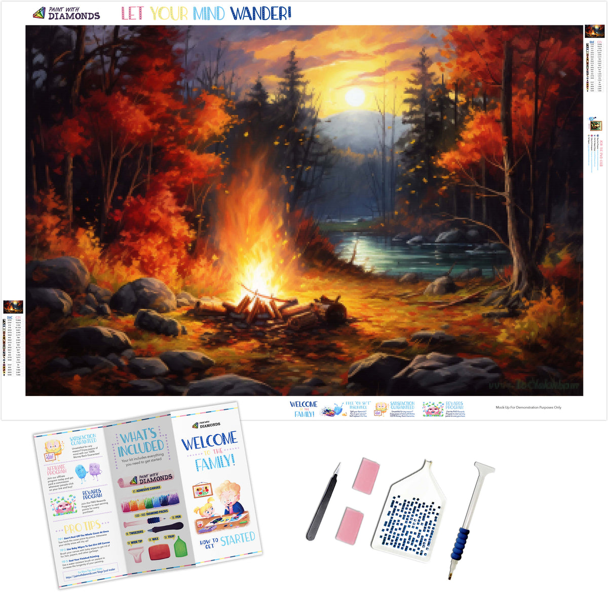 Fireside Glow Diamond Painting Kit Paint With Diamonds Official