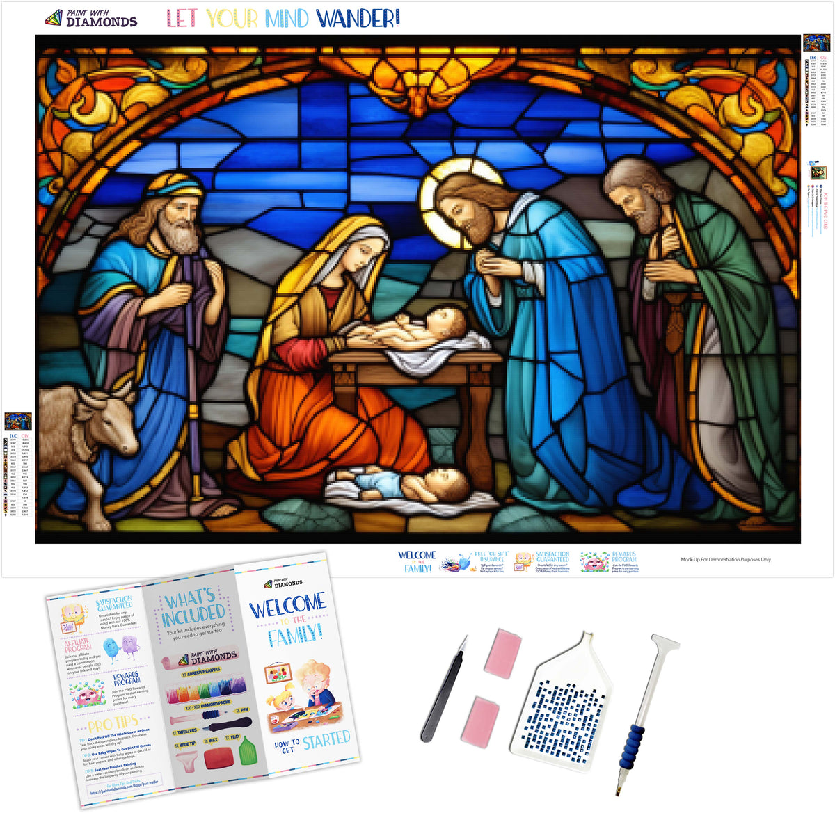 Nativity Scene Stained Glass Diamond Painting Kit Paint With Diamonds