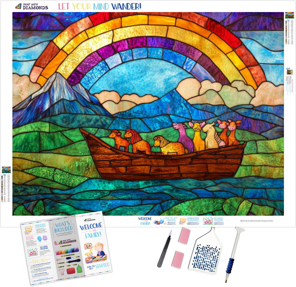 Noah's Ark With Rainbow Official Diamond Painting Kit | Diamond Art | Paint With Diamonds®