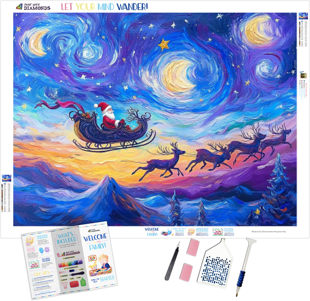 Santa's Midnight Sleigh Ride – Paint With Diamonds