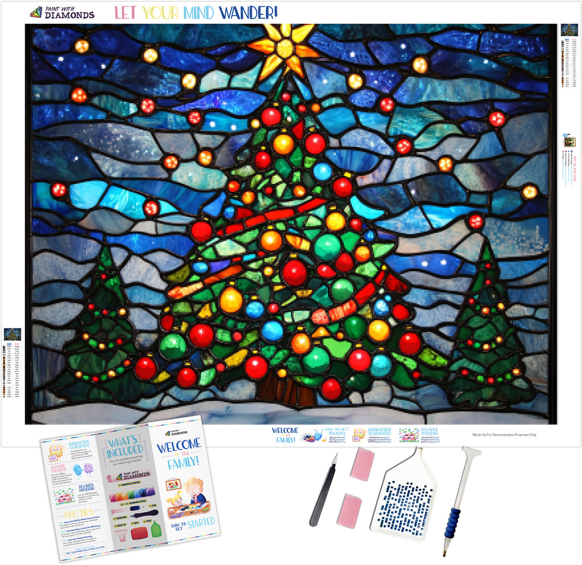 Stained Glass Christmas Tree of Lights – Paint With Diamonds