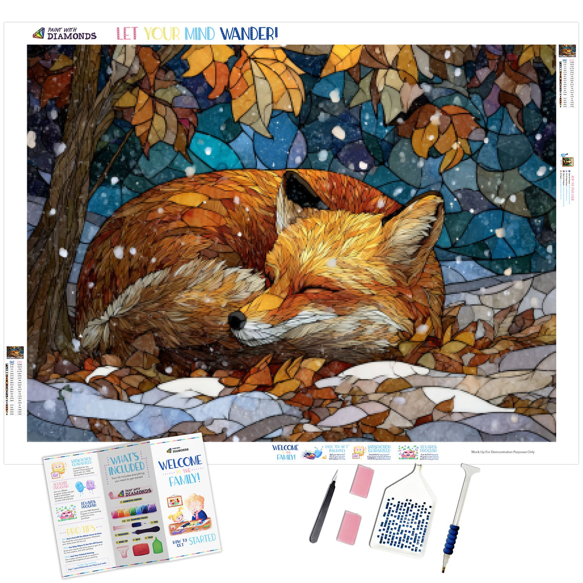 The First Snowfall Fox Diamond Painting - Full Drill Kit | Paint