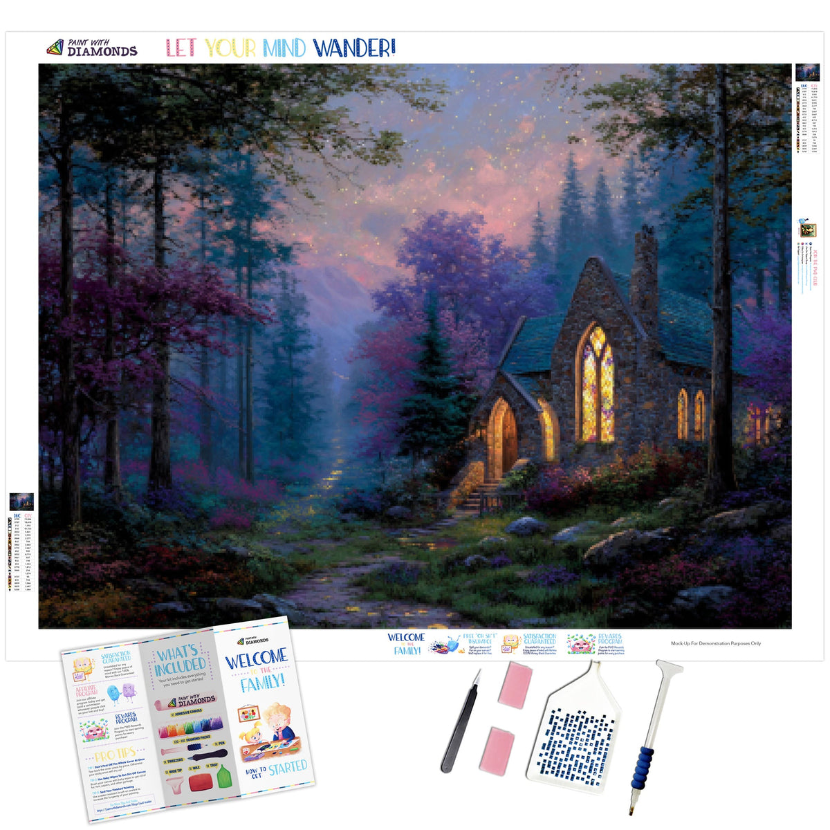 Twilight By The Chapel Diamond Painting - Full Drill Kit | Paint With ...