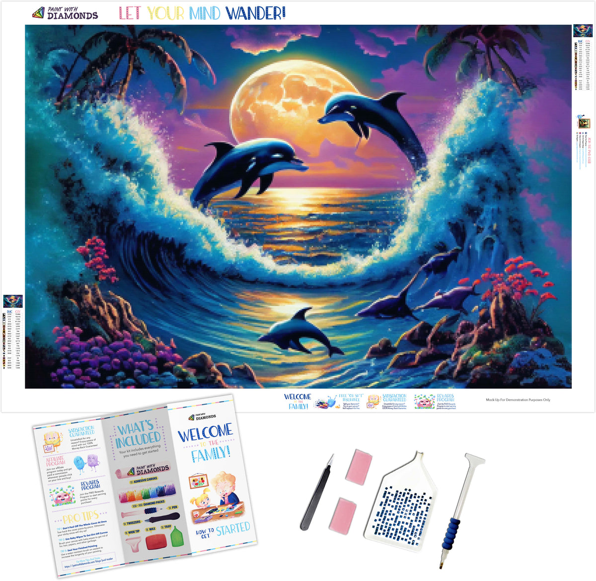 Dolphin Synchronized Jump Official Diamond Painting Kit | Diamond Art |  Paint With Diamonds®