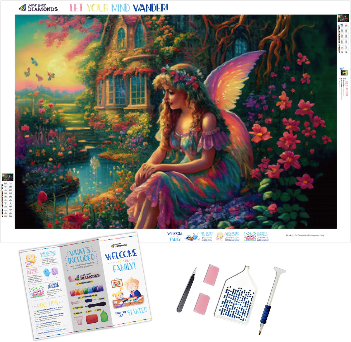 Kit Diamond Painting 5D Farfalla Fatata Per Adulti E Principianti – Tela Full Drill 12x16 Pollici, Relax E Decorazione Fai-da-te