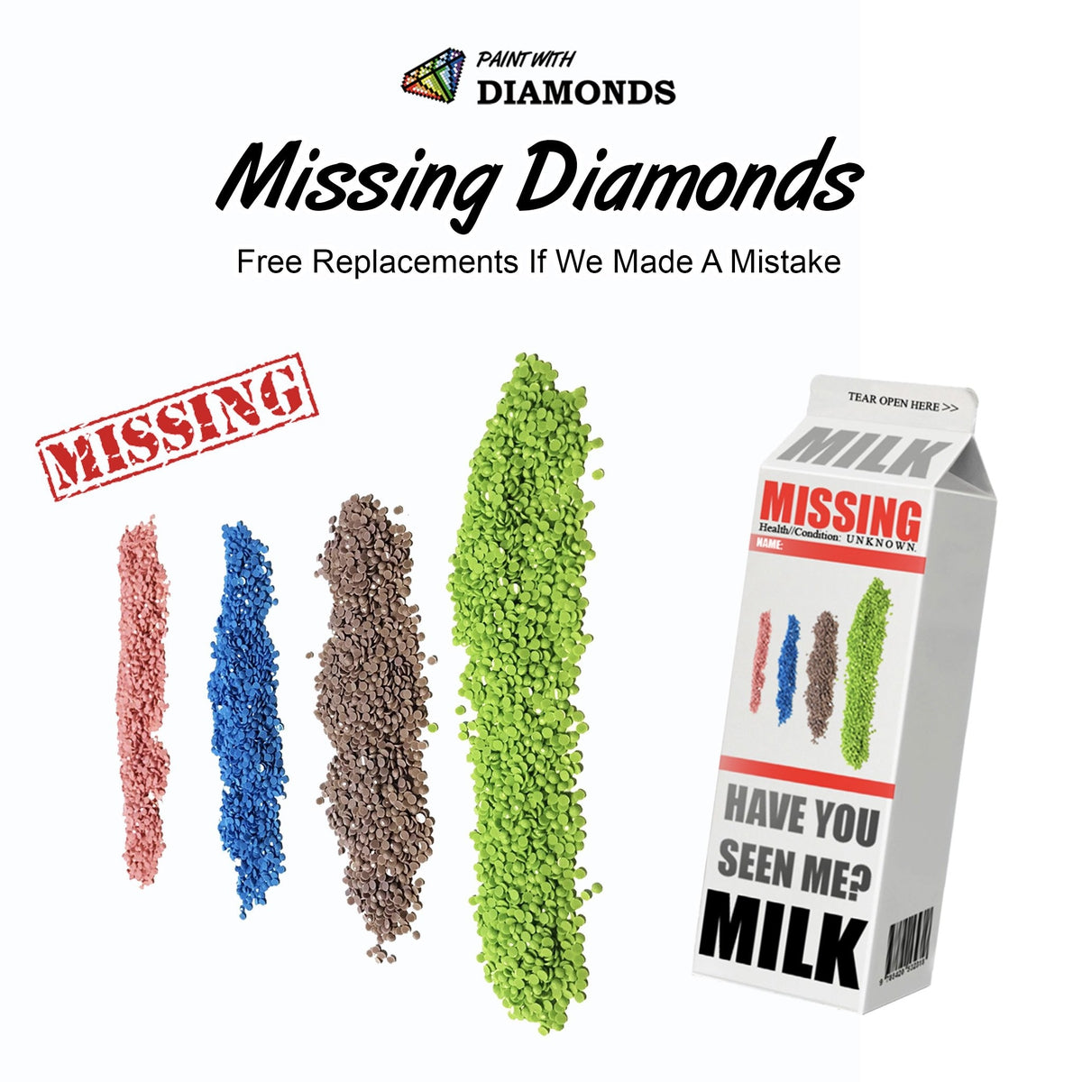 "Missing Diamonds" Diamond Painting Kit (Full Drill) Paint With Diamonds