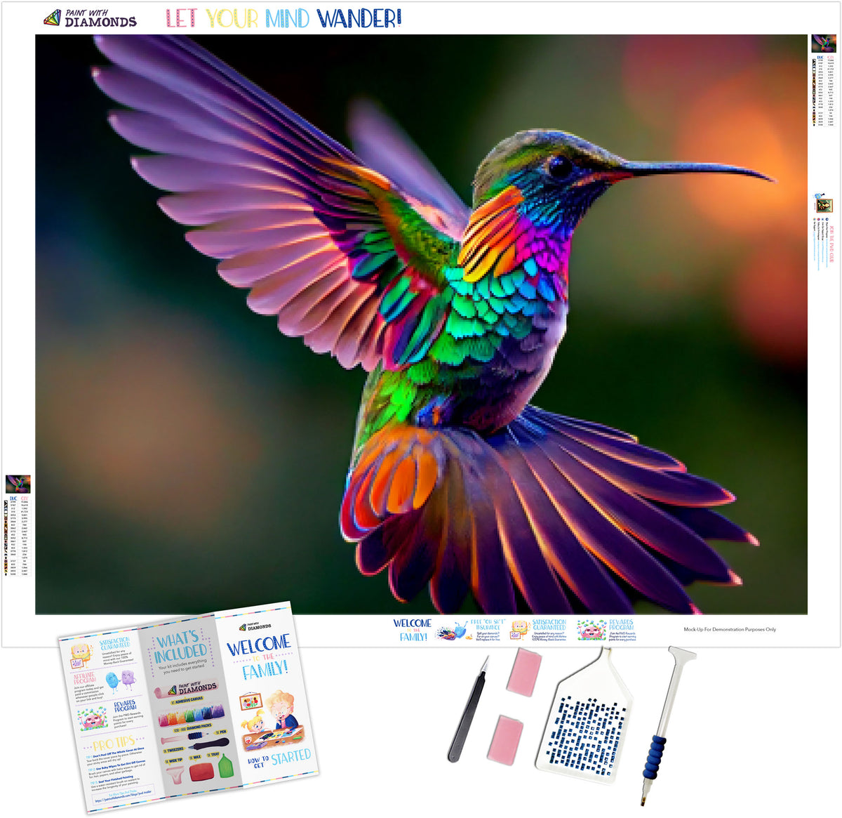 Rainbow Hummingbird Official Diamond Painting Kit | Diamond Art | Paint  With Diamonds®