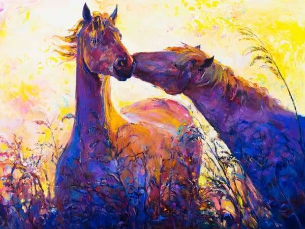 Horse Diamond Painting Kit - Colorful Stallions-Square 15x20cm- - Paint With Diamonds