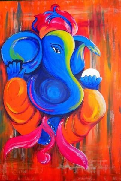 Safari Diamond Painting Kit - Elephant Ganesha-Square 20x30cm- - Paint With Diamonds