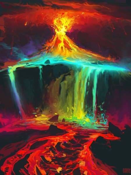 Waterfall Diamond Painting Kit - Rainbow Lava-Square 15x20cm- - Paint With Diamonds