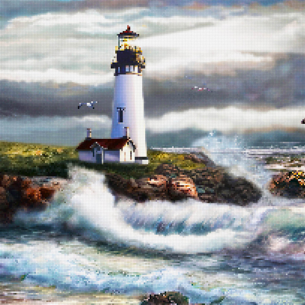Diamond Painting Beach Lighthouse, DIY 5D Large Diamond Art Kits for Adults  Embroidery Square Full Drill Crystal Rhinestone Paint by Numbers Kids