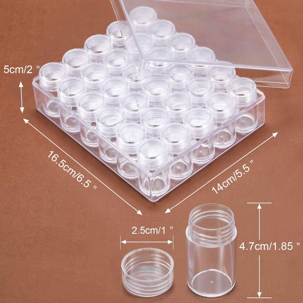 Diamond Container Paper Diamond Painting 30-Piece Round Diamond Storage Containers (With Caps ...
