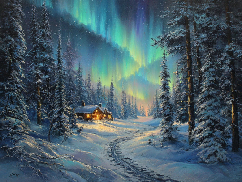 Aurora Over The Forest Path - Main Image