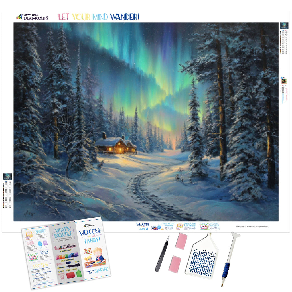Aurora Over The Forest Path - Product Mockup 1