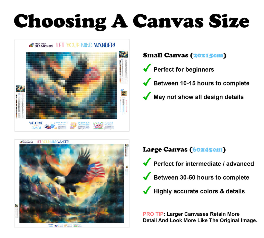 Bald Eagle's Powerful Majesty Official Diamond Painting Kit Diamond