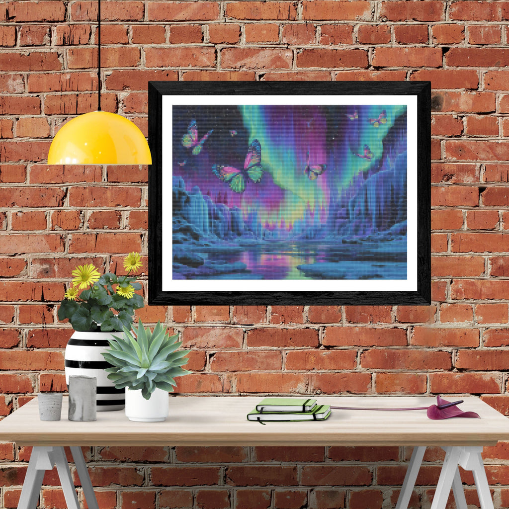 Butterfly Aurora Over Waterfalls - Product Mockup 4