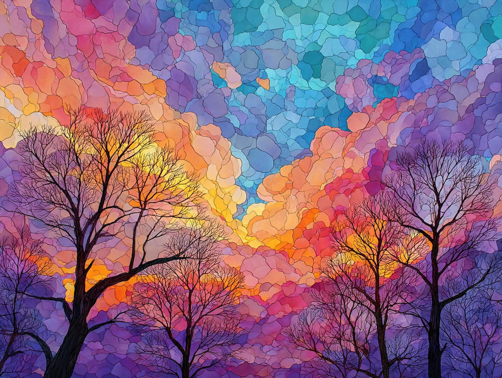 Candy Sky Over Winter Trees - Main Image