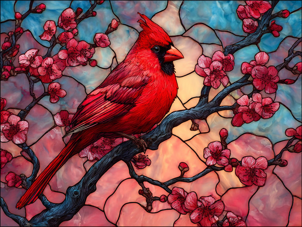 Cardinal And Cherry Blossoms - Main Image