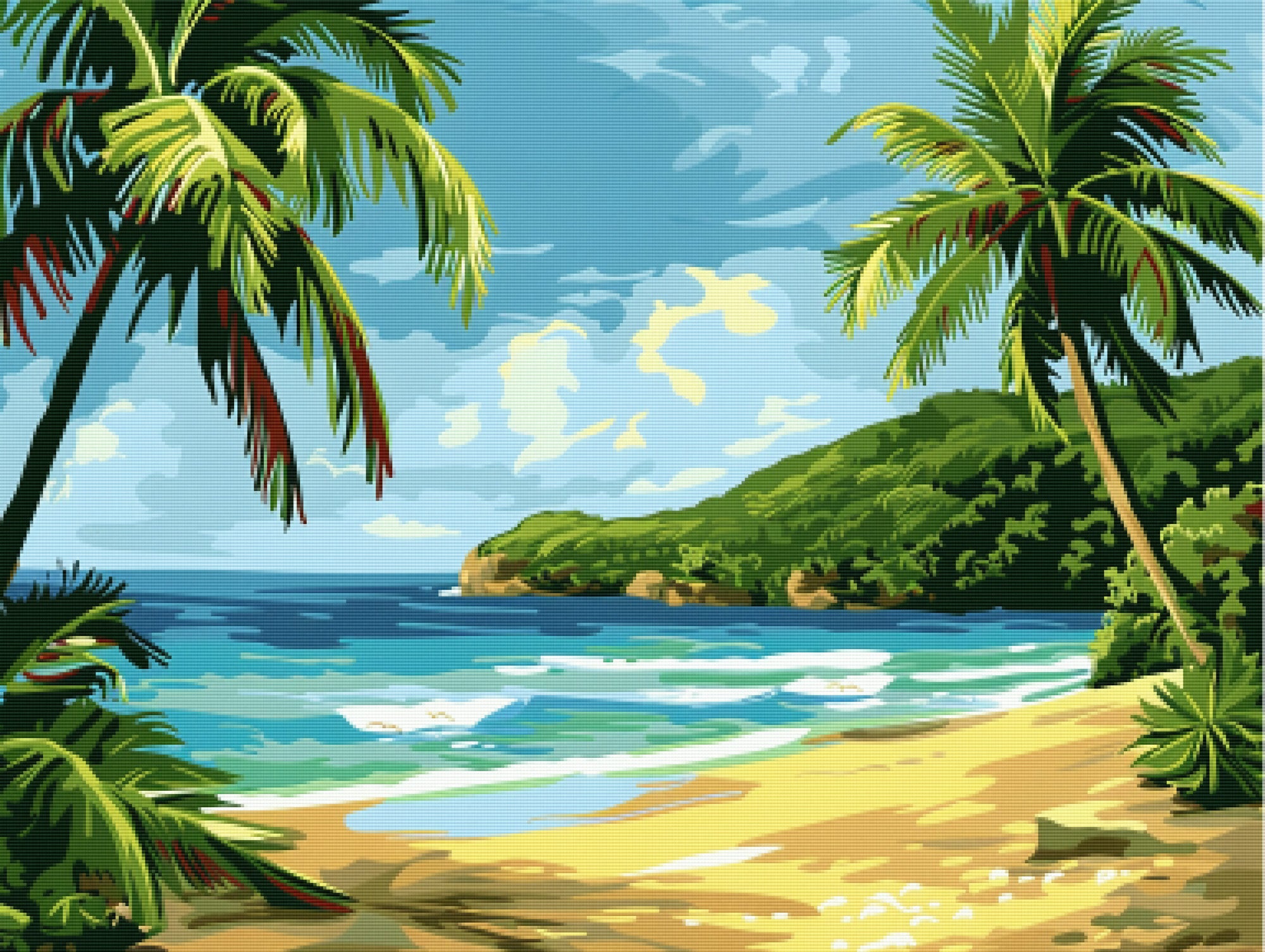 Caribbean Beach Official Diamond Painting Kit | Diamond Art
