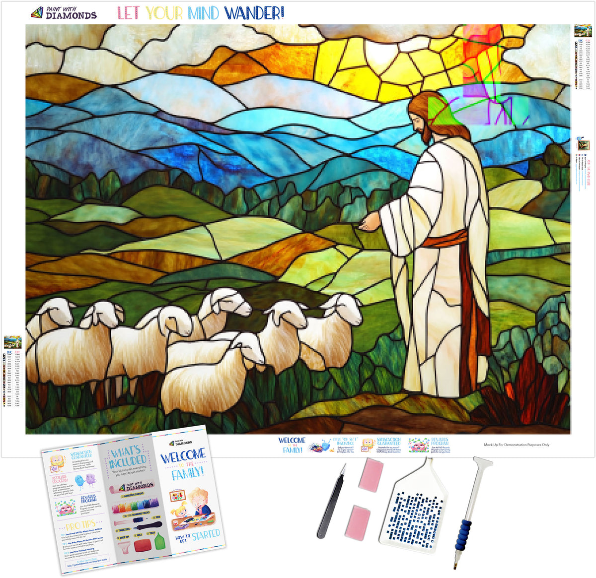Caring For His Flock Of Sheep Official Diamond Painting Kit | Diamond ...