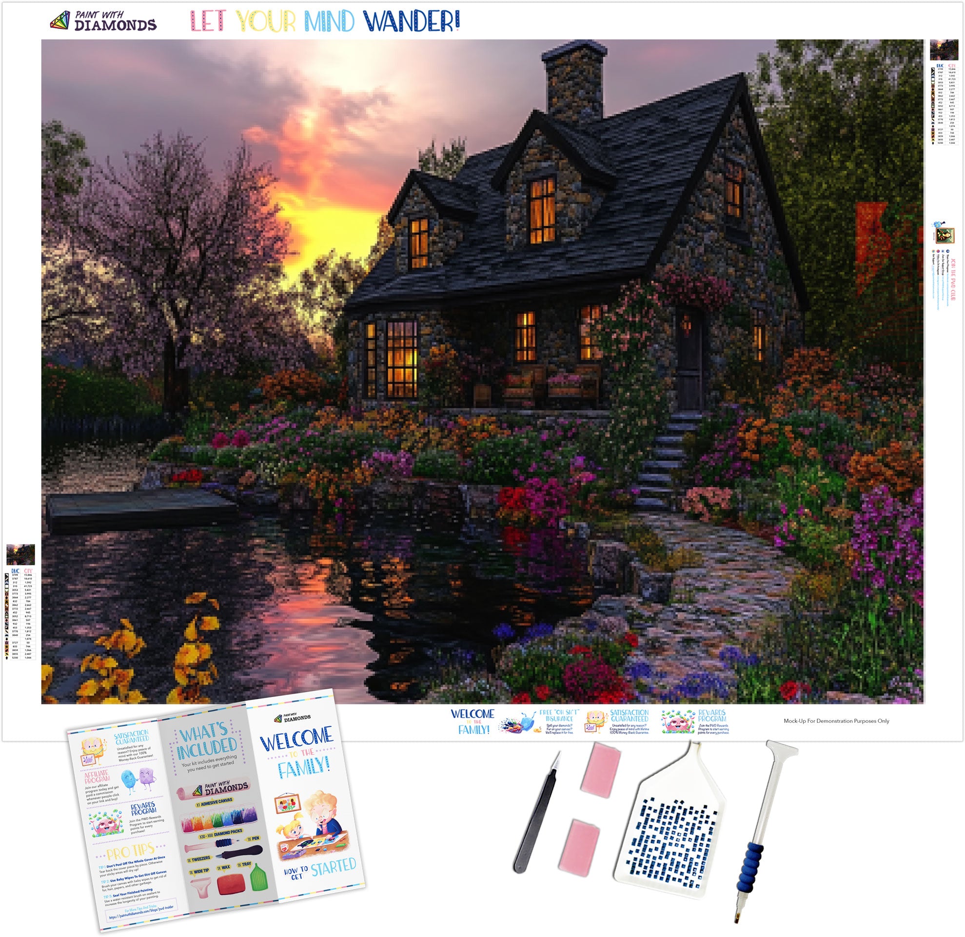 Charming Cozy Cottage by the Lake – Paint With Diamonds