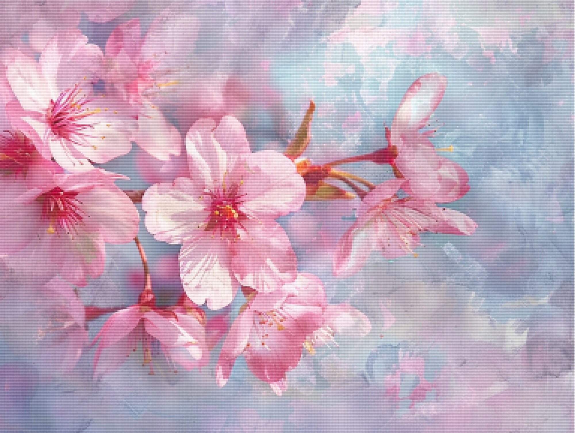 Cherry Blossoms in Soft Focus Official Diamond Painting Kit