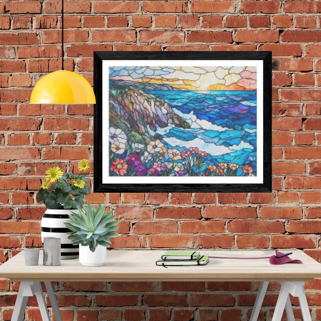 Coastal Rocky Cliffside Official Diamond Painting Kit | Diamond Art ...