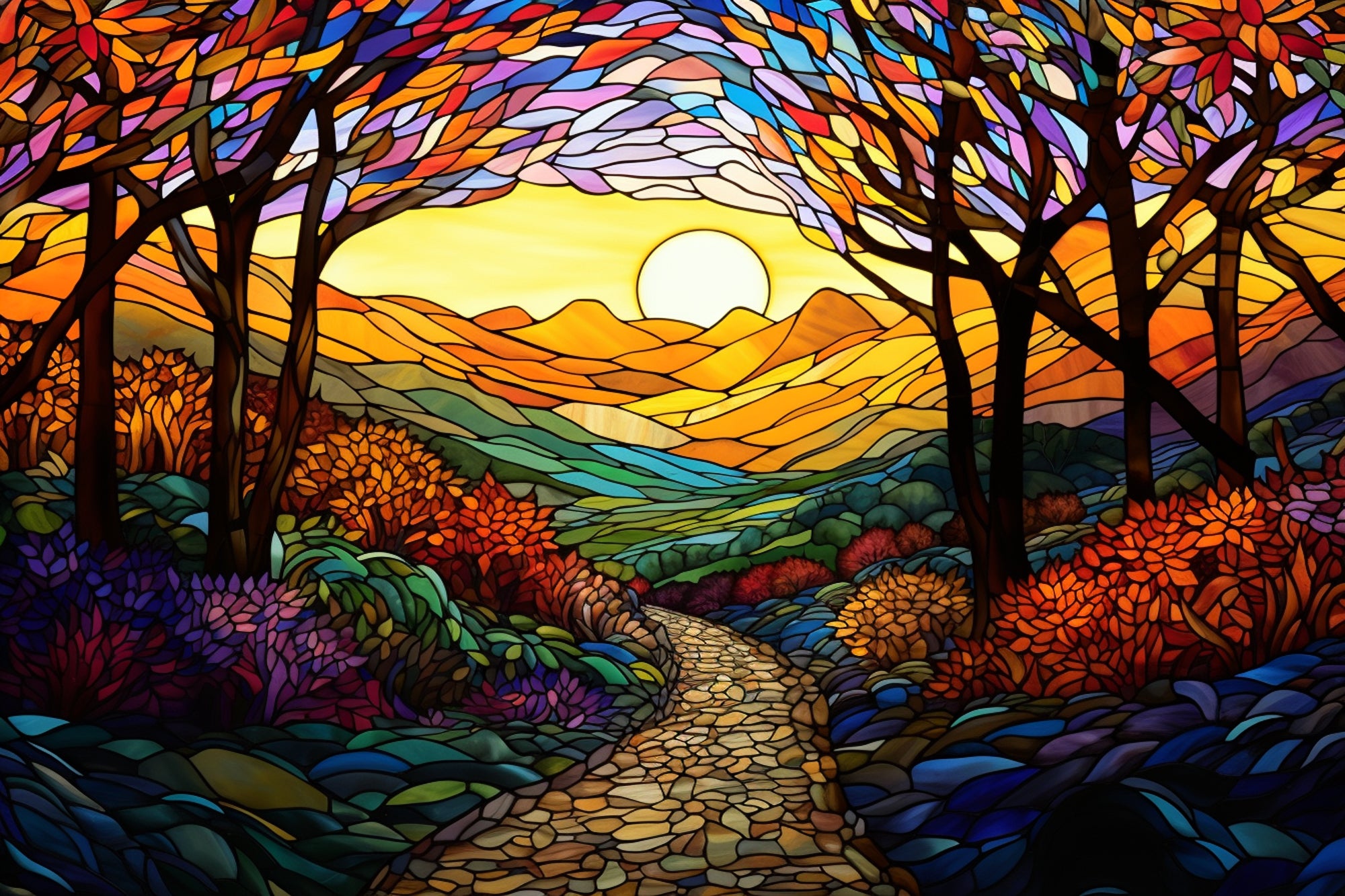 ColorfulWindingMountainPathSta