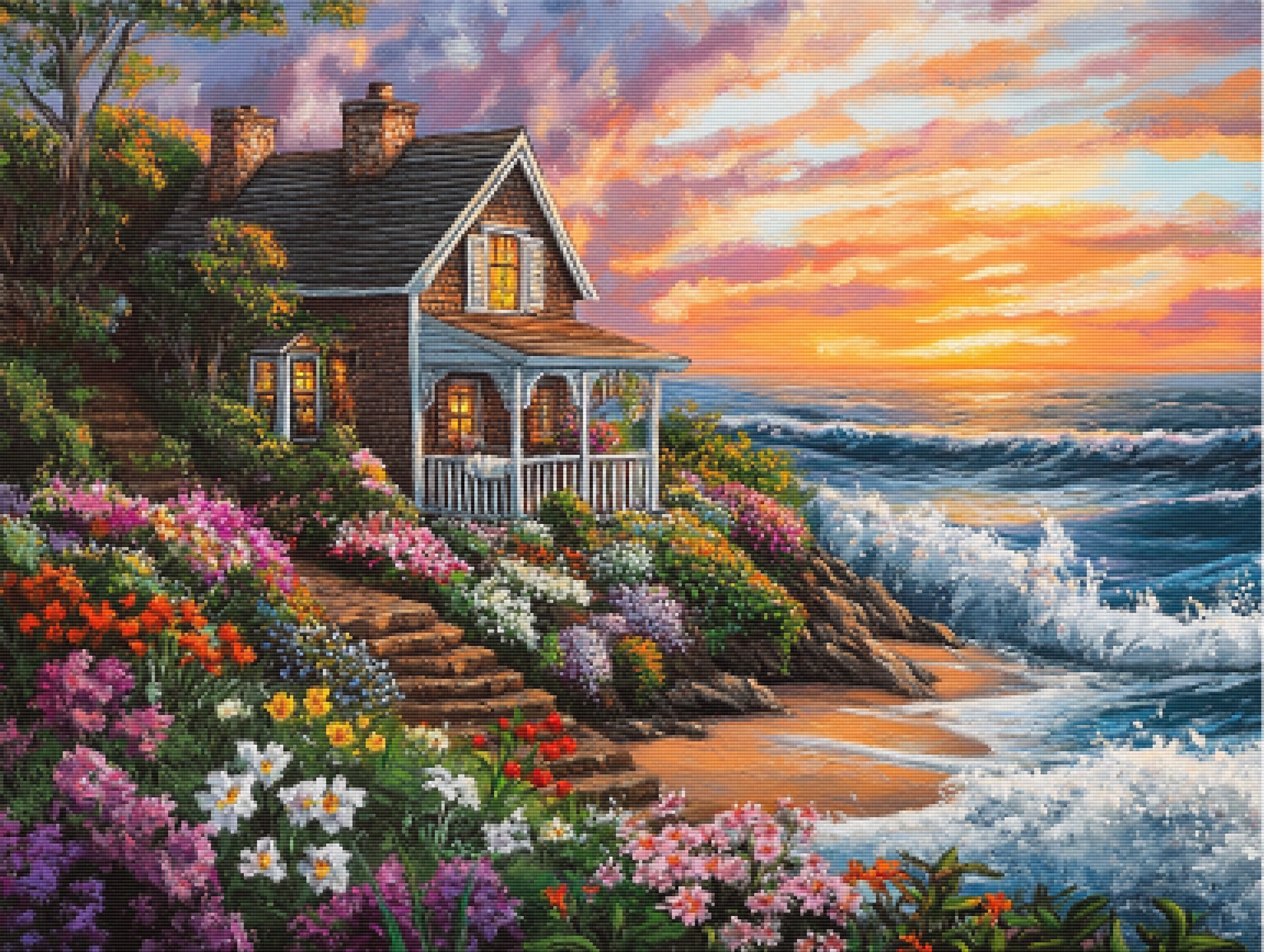 Cottage by the Sea Official Diamond Painting Kit | Diamond Art