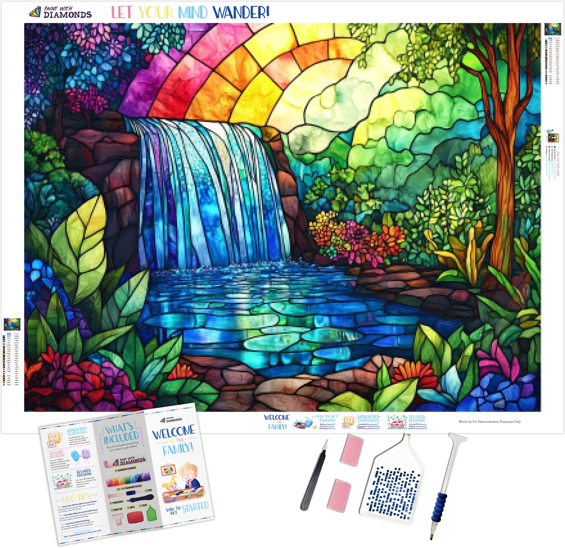 Crystal Rainbow Waterfall Official Diamond Painting Kit | Diamond