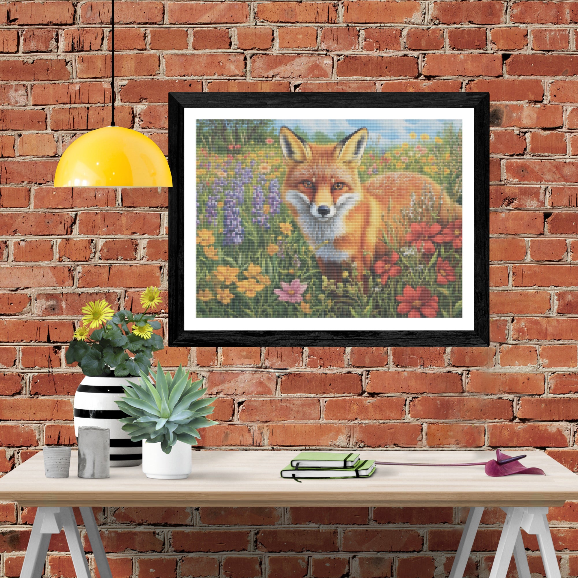 Curious Fox in a Flowering Field Official Diamond Painting Kit