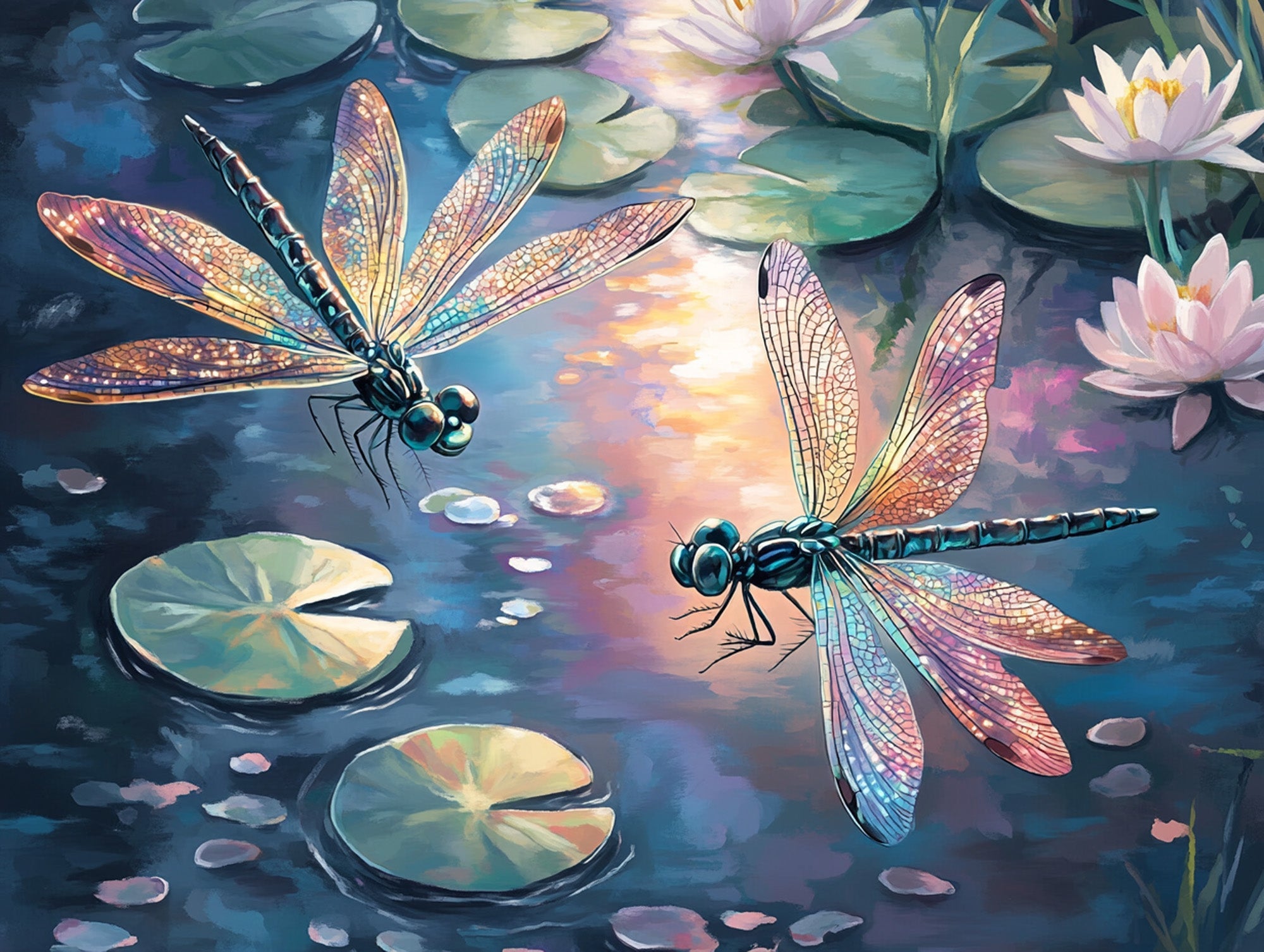 Dragonfly Pond Stillness Diamond Painting - Full Drill Kit | Paint