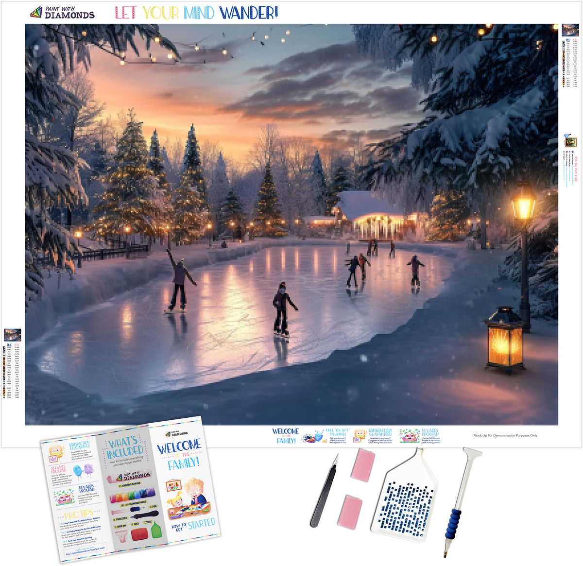 Enchanted Ice Skating Pond Official Diamond Painting Kit | Diamond Art ...