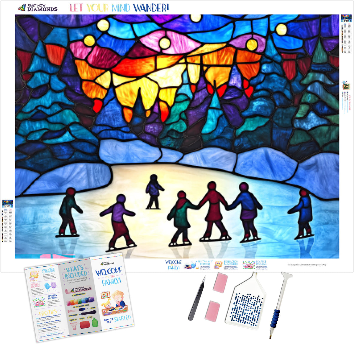 Families Ice Skating On A Frozen Lake – Paint With Diamonds