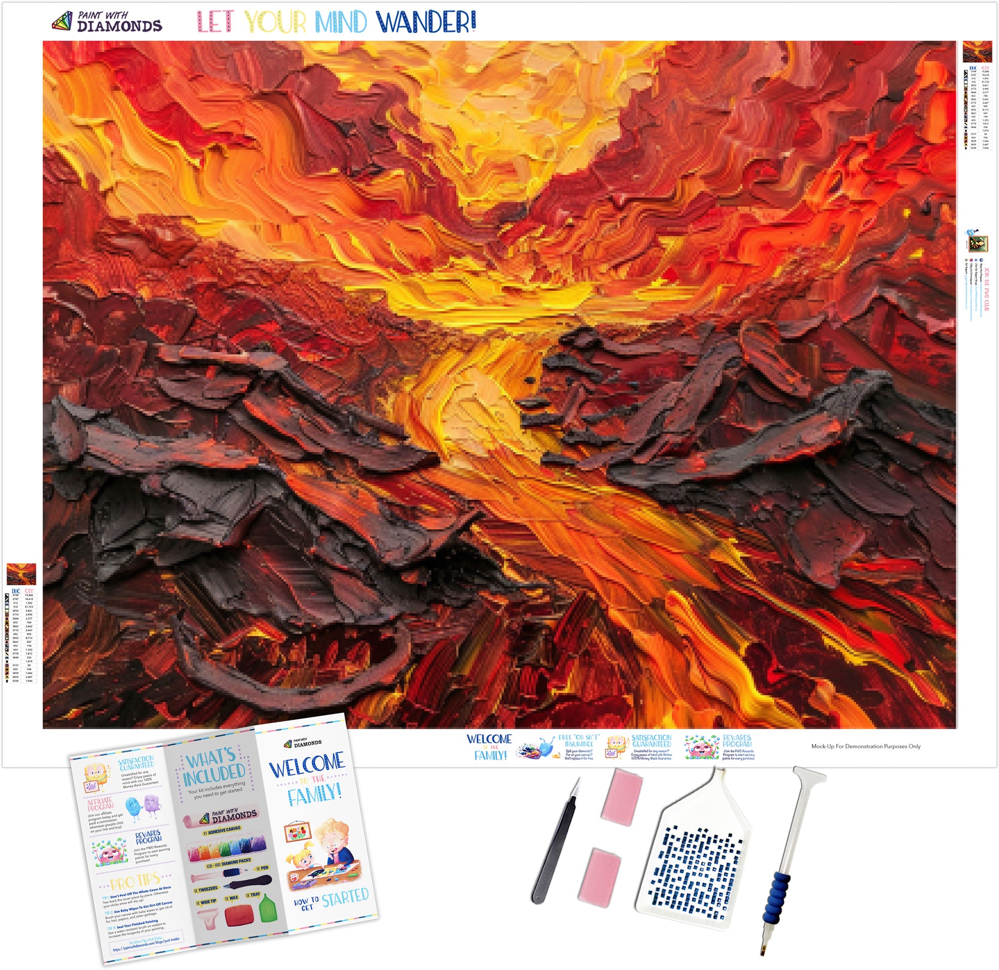 Fiery Landscape Of Mustafar Official Diamond Painting Kit