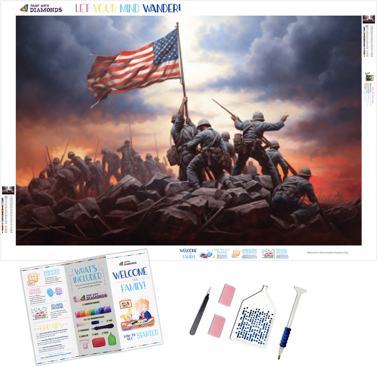 Flags Of Our Fathers Diamond Painting Kit Paint With Diamonds Official