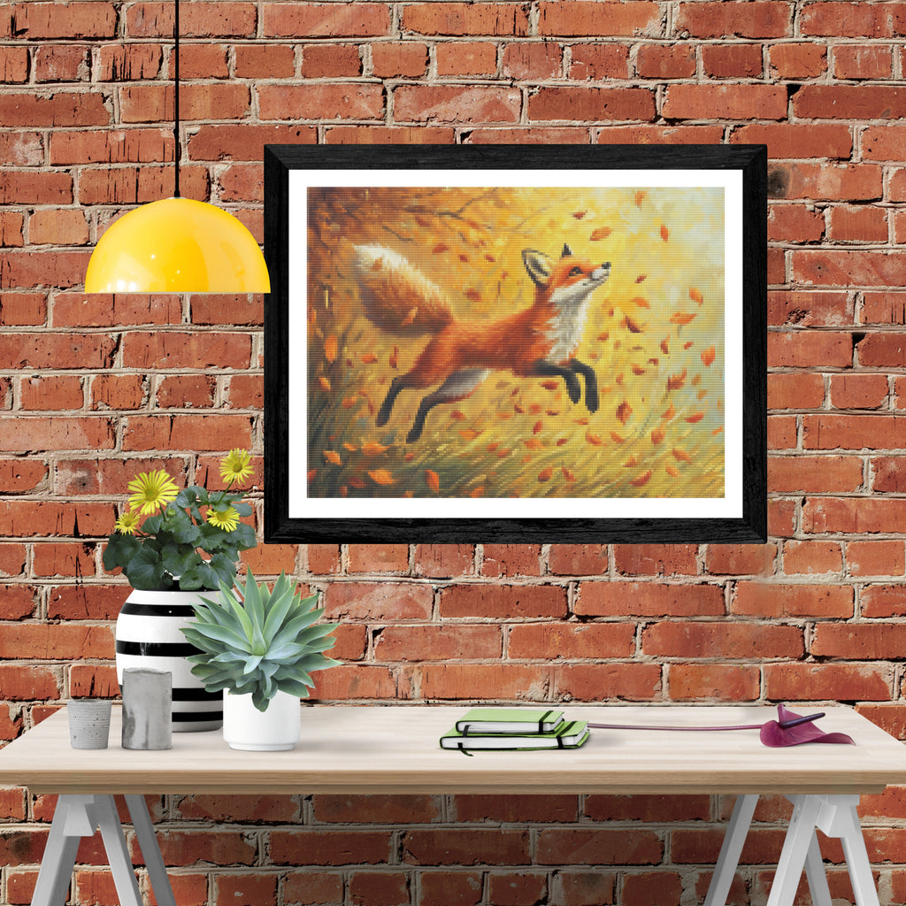 Fox Among Falling Leaves Official Diamond Painting Kit | Diamond Art ...