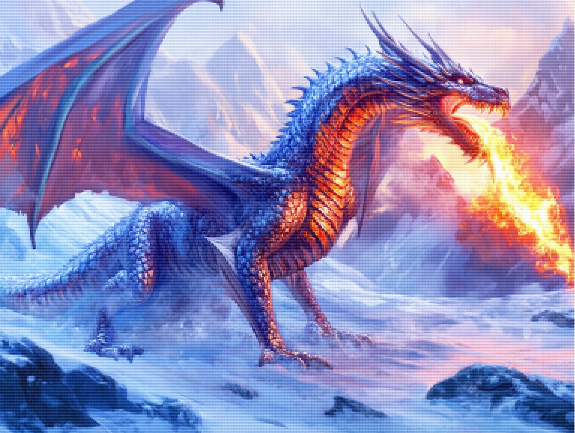 Frostfire Dragon Official Diamond Painting Kit | Diamond Art