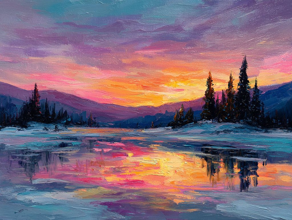 Frozen Lake Under A Painted Sky - Main Image