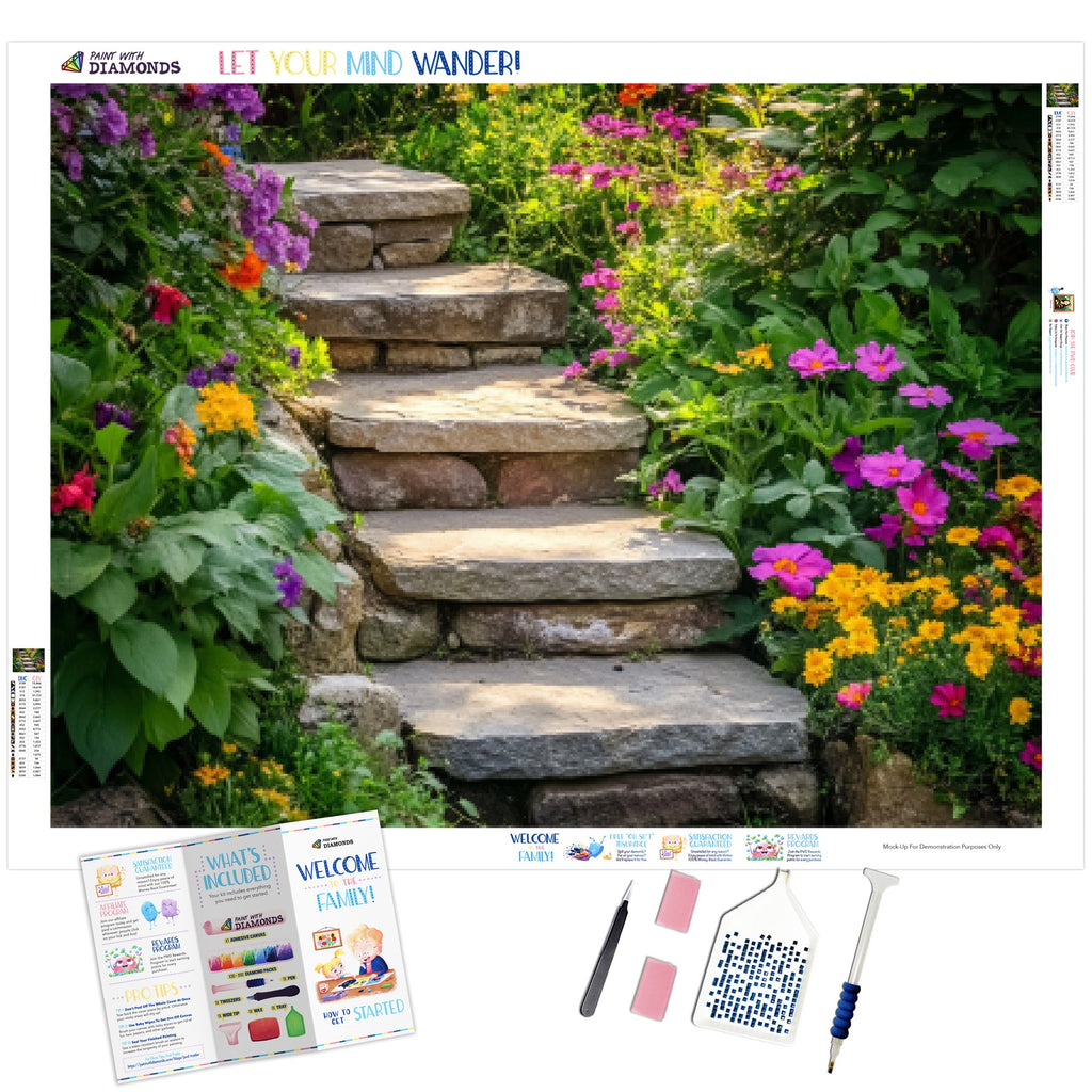 Bloom Step Garden Steps In Bloom Stone Diamond Painting - Full Drill Kit | Paint ...