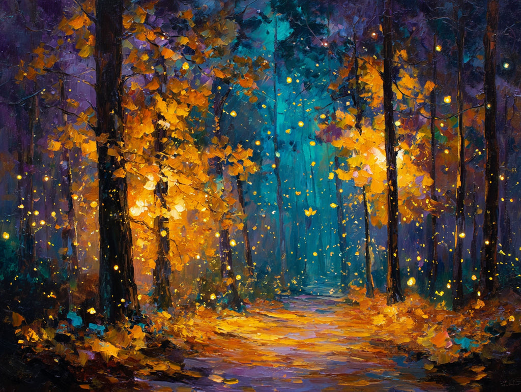 Golden Leaves And Fireflies - Main Image