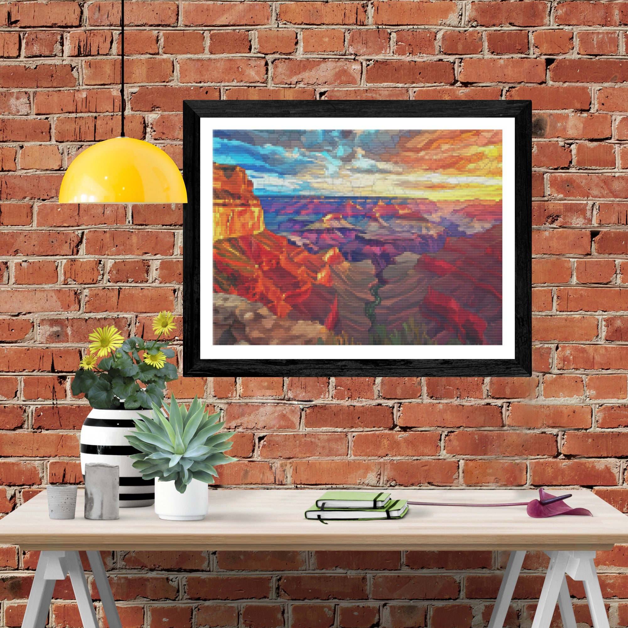 Grand Canyon at Sunset Stained Glass Official Diamond Painting Kit