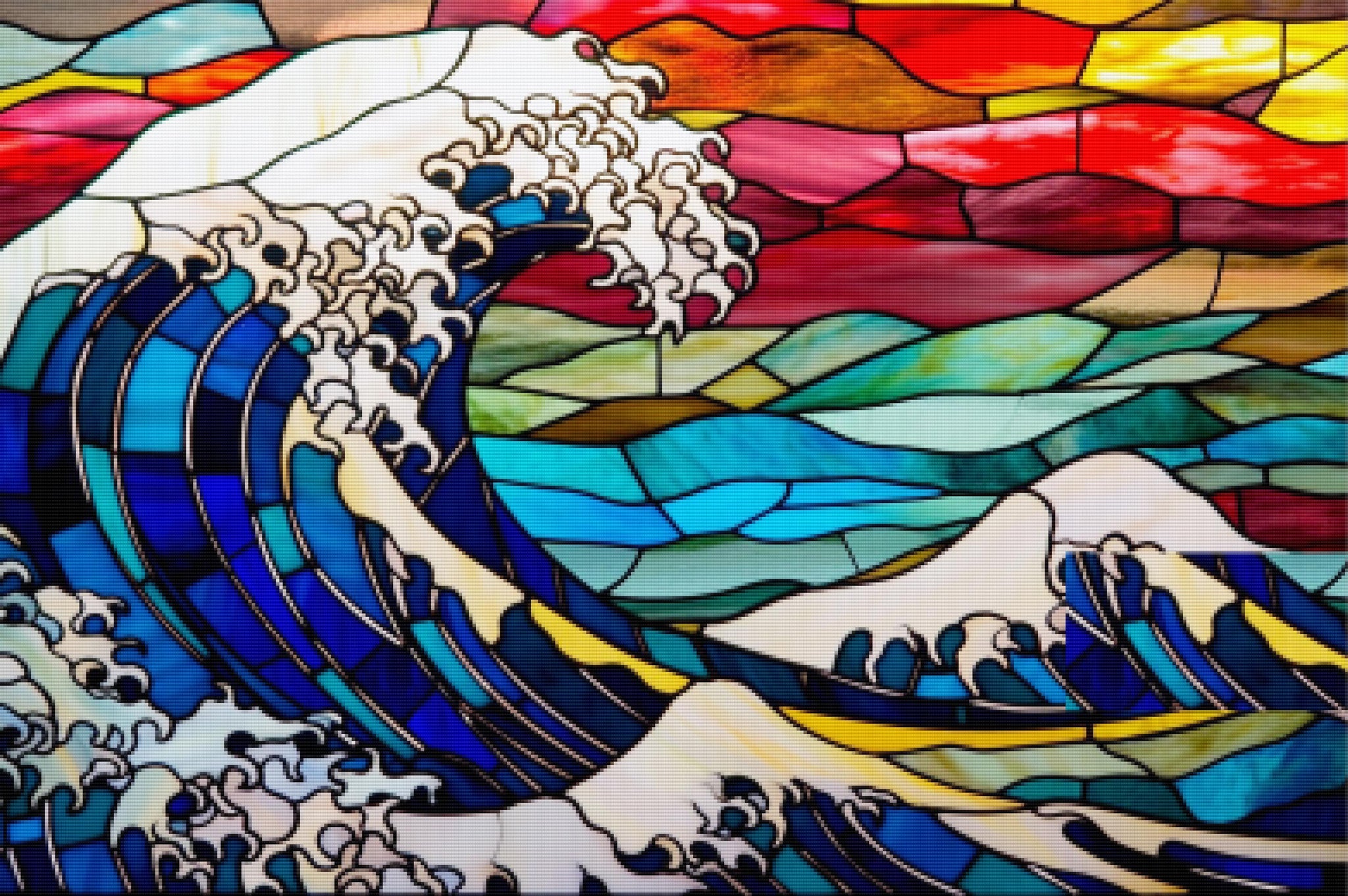 Great-Wave-Beautiful-Sunset-