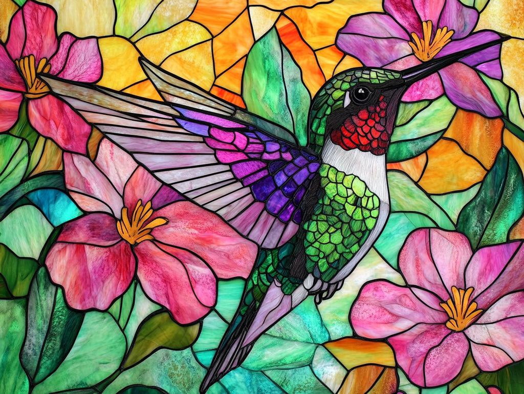 Hummingbird Among Blossoms - Main Image
