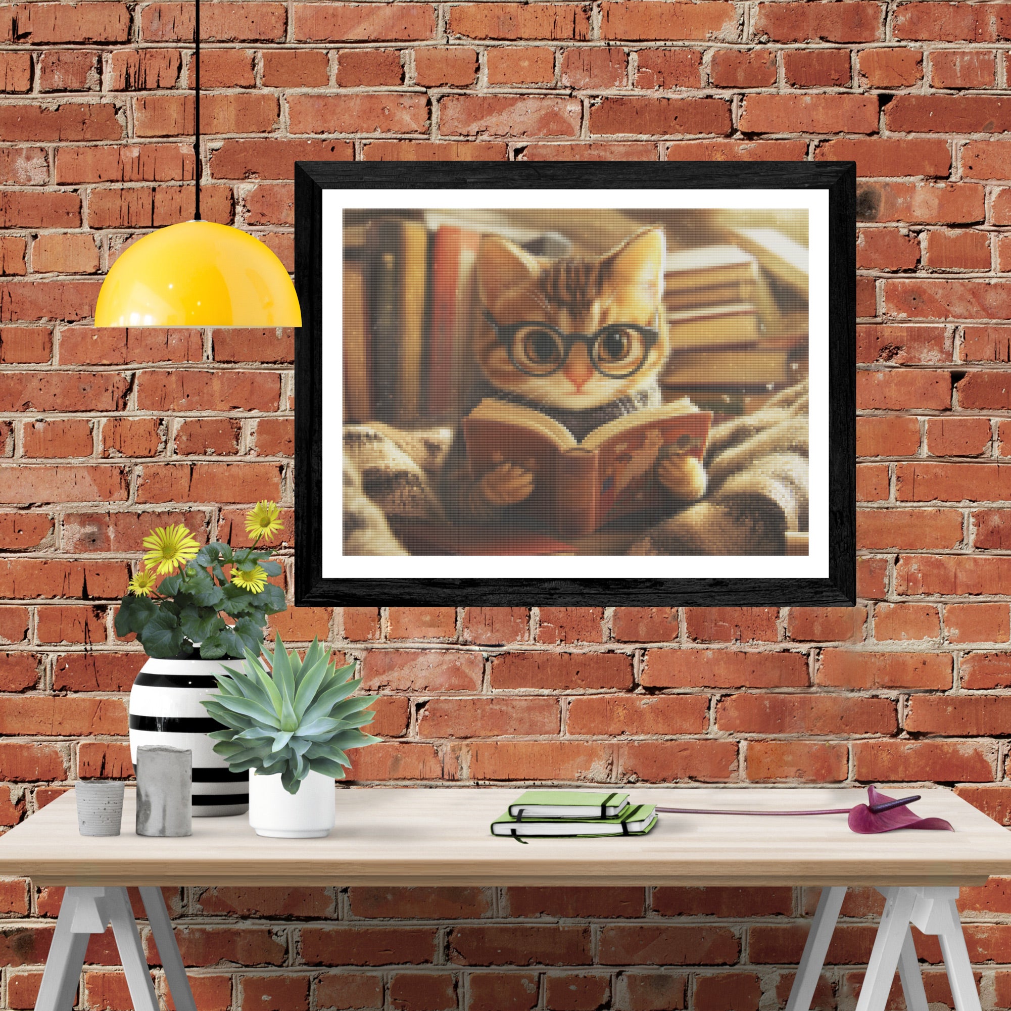 Kitten Reading a Book Official Diamond Painting Kit | Diamond Art