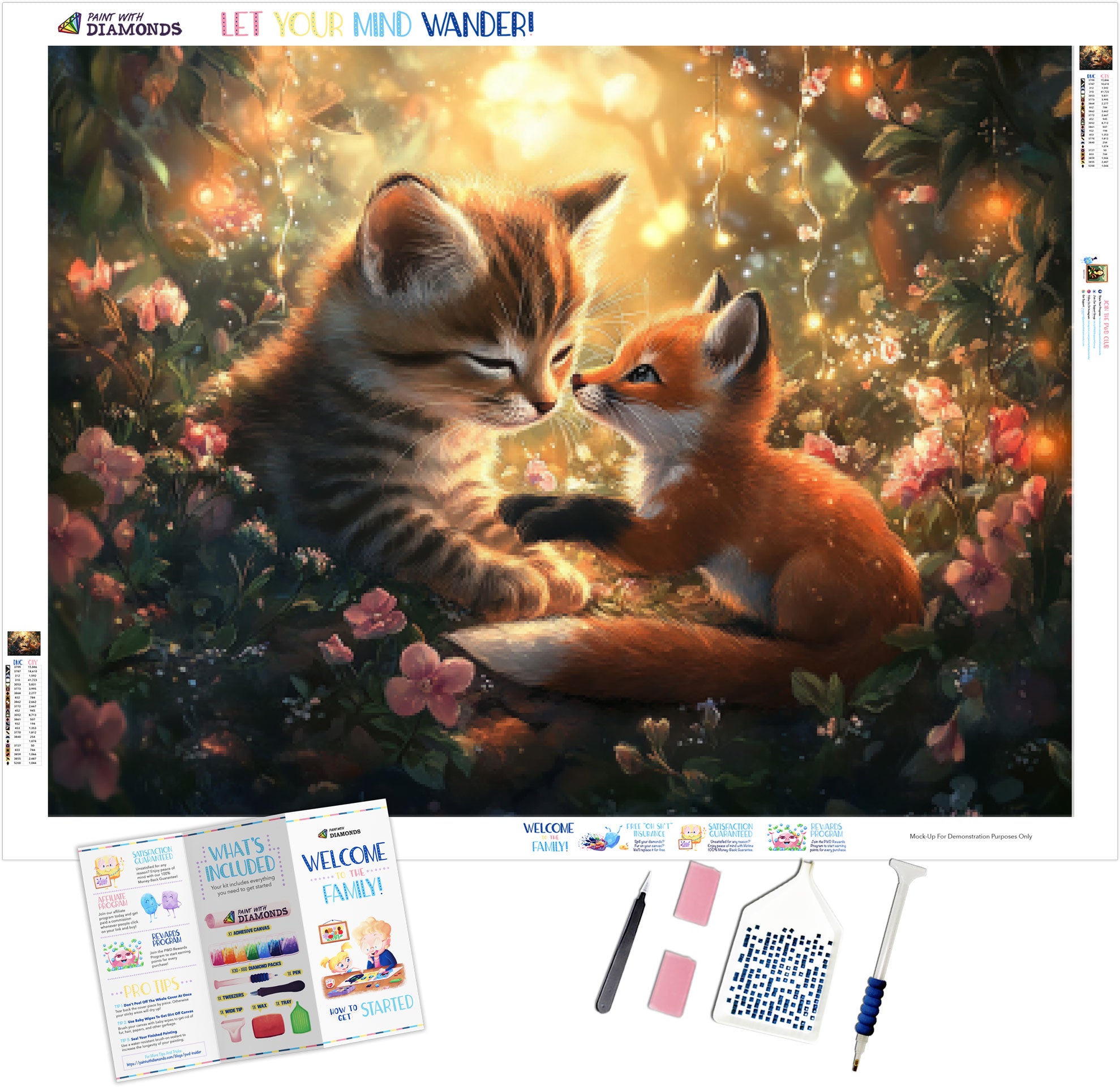 Kitten Reading a Book Official Diamond Painting Kit | Diamond Art